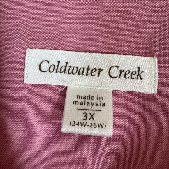Coldwater Creek 100% Cotton Pink Long Sleeve Button-Up Tunic Size 3X - Picture 5 of 12